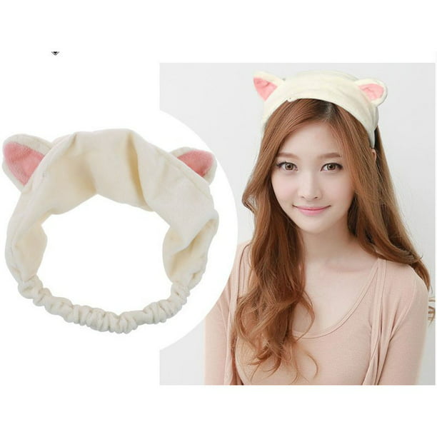 Gift Cute Cat Ears Headband Wash Shower Cap Hair Accessories Hair Head Band 